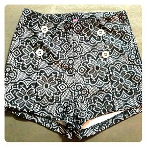 High waist lace shorts